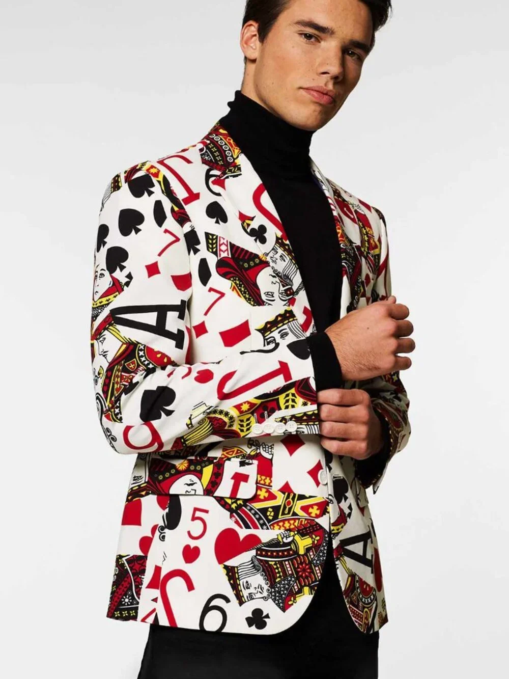 Opposuits Poker Night Jacket King of Clubs Casino Party Halloween Card Blazer 44